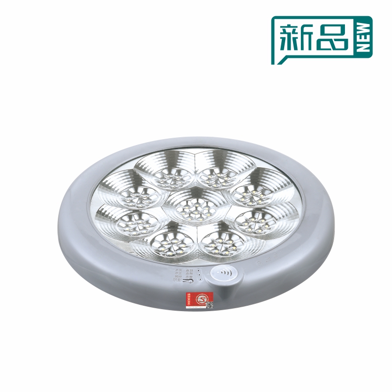 聲光控感應(yīng)圓形防火塑料吸頂燈(深空灰)小號(hào)14W